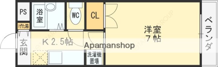 大阪府東大阪市若江西新町4丁目の賃貸マンションの間取り