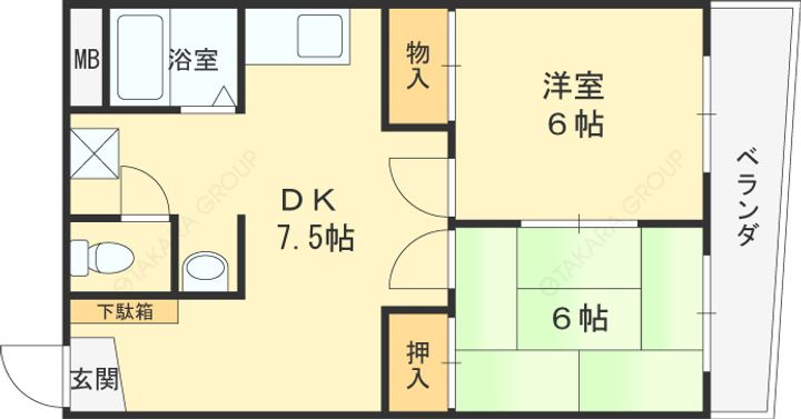 ローズハイツ若江の間取り