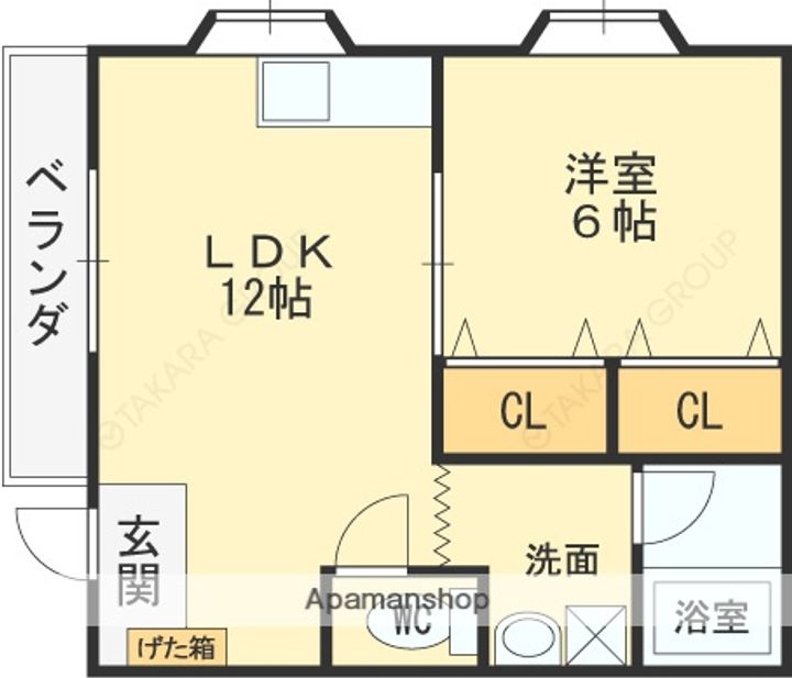 大阪府東大阪市金岡4丁目の賃貸マンションの間取り
