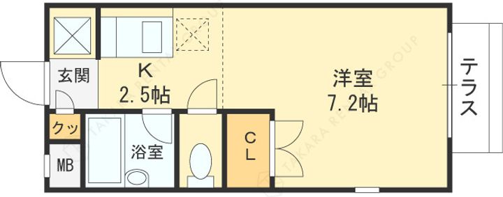 大阪府東大阪市中小阪2丁目の賃貸アパートの間取り