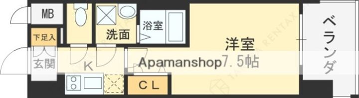 大阪府東大阪市長田西4丁目の賃貸マンションの間取り
