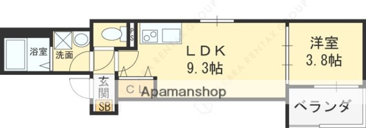 大阪府東大阪市大蓮南5丁目の賃貸アパートの間取り