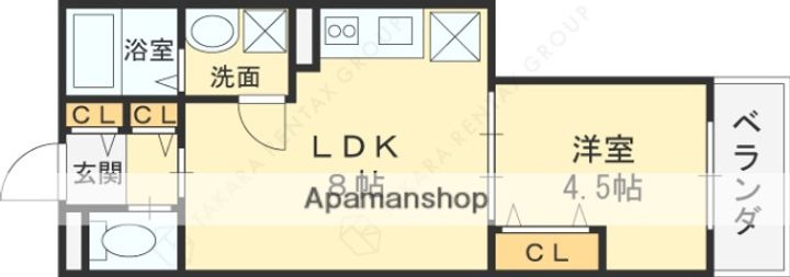 大阪府東大阪市喜里川町の賃貸アパートの間取り