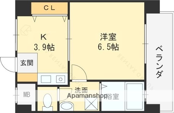 大阪府東大阪市横枕西の賃貸マンション306の間取り