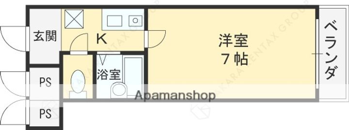 大阪府東大阪市稲葉3丁目の賃貸マンションの間取り