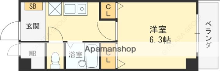 大阪府東大阪市川俣1丁目の賃貸マンションの間取り