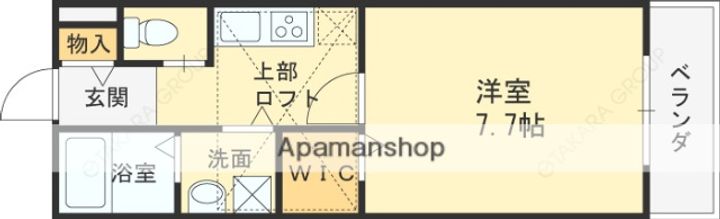 大阪府東大阪市中新開2丁目の賃貸アパートの間取り