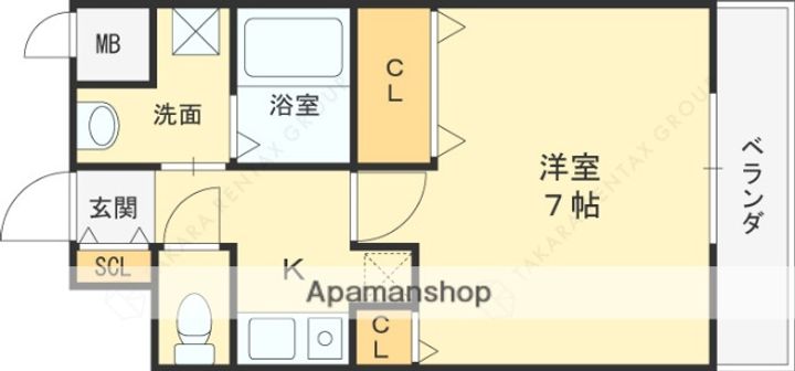 大阪府東大阪市岩田町1丁目の賃貸マンションの間取り