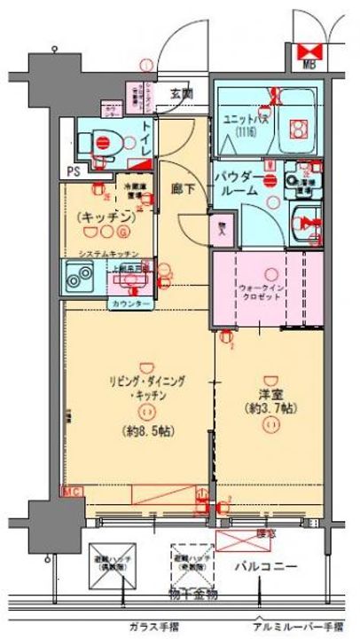 プレサンスNEO長堂アウローラの間取り