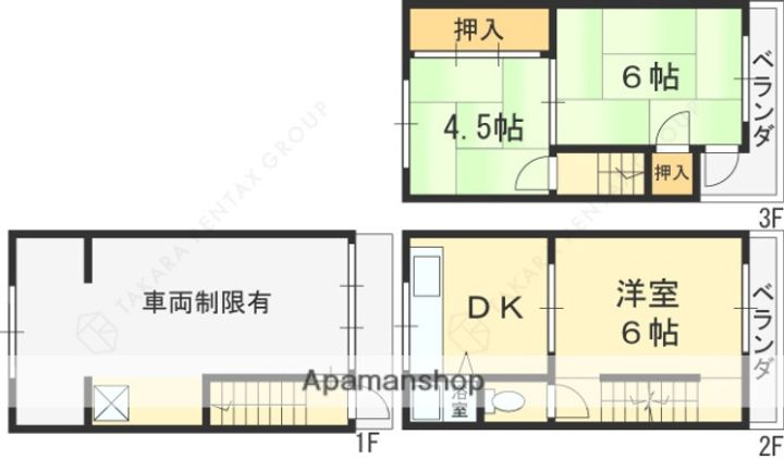 大阪府東大阪市御厨4丁目(一戸建)の賃貸物件の間取り