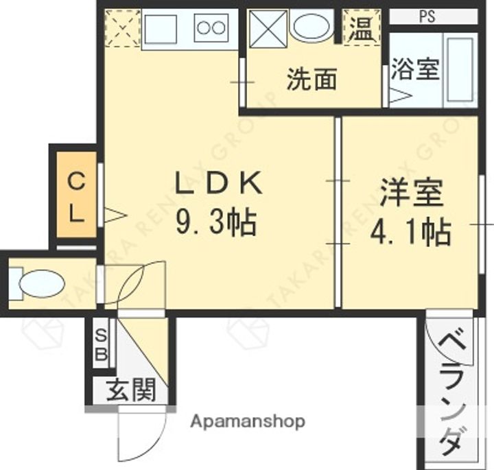 大阪府東大阪市大蓮東5丁目の賃貸アパートの間取り