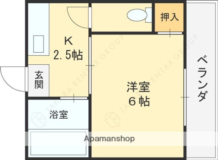 大阪府東大阪市金岡1丁目の賃貸アパートの間取り