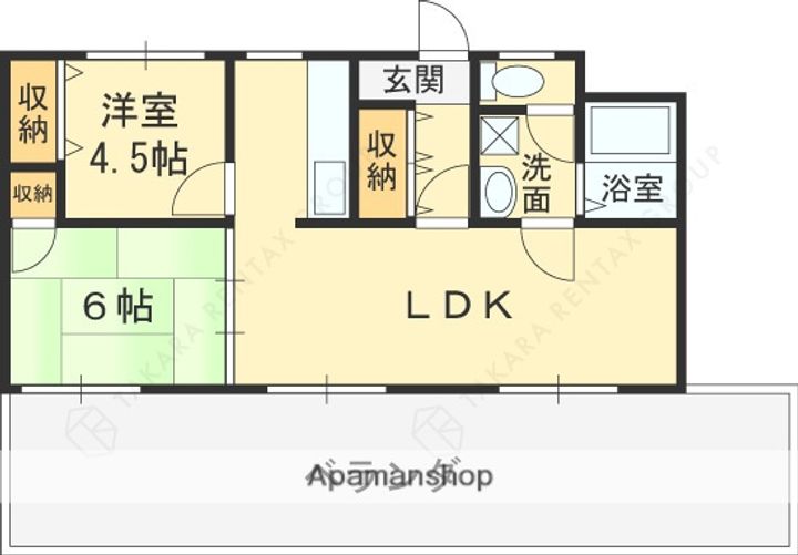 大阪府東大阪市小若江2丁目の賃貸マンションの間取り