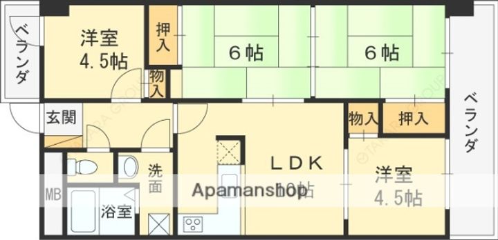 ラフォーレ夙川の間取り