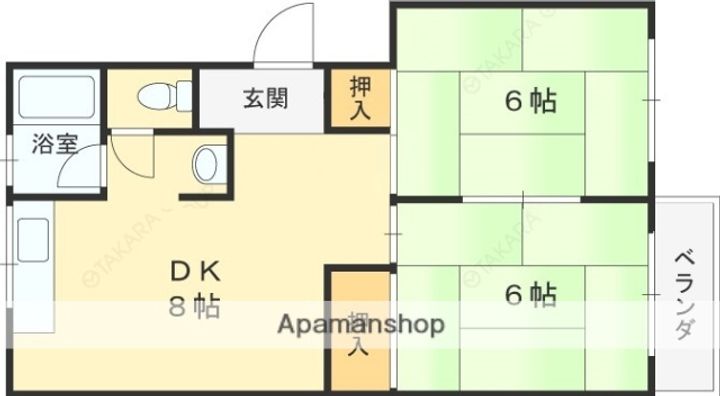 大阪府東大阪市池島町3丁目の賃貸マンションの間取り