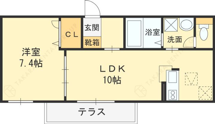ドゥ・リュエルB202号室の間取り