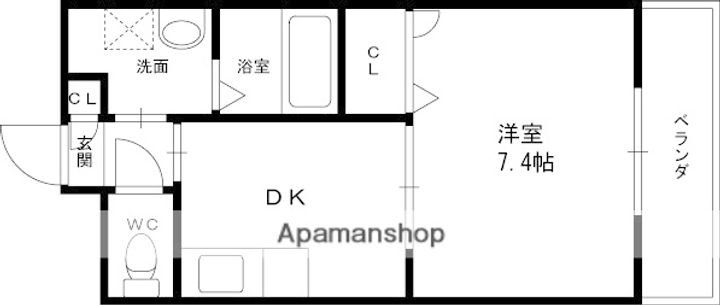 エバーグリーン若江岩田302の間取り