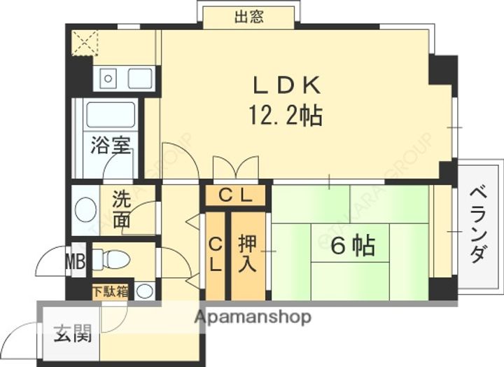 兵庫県芦屋市平田北町の賃貸マンションの間取り
