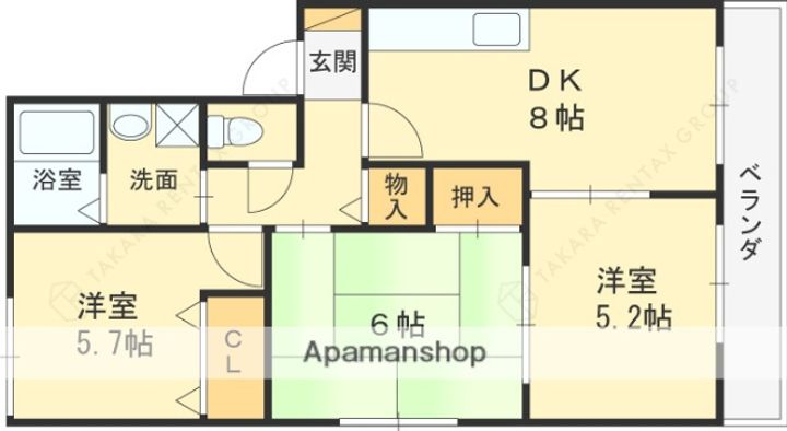 ハイツ岡田の間取り