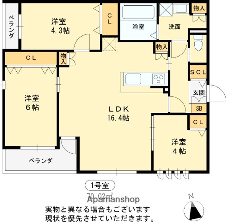 仮称)八尾市小阪合町4丁目プロジェクト201の間取り