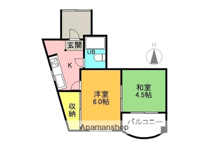コスモ八坂ハイツ402の間取り