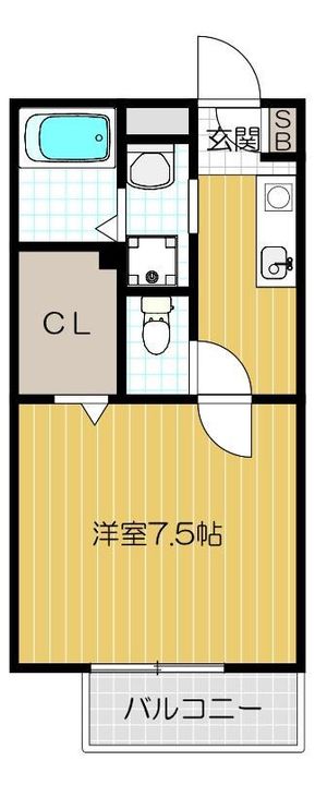 ビラージュドゥカルム202号室の間取り