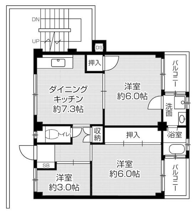 ビレッジハウス私部2号棟の間取り