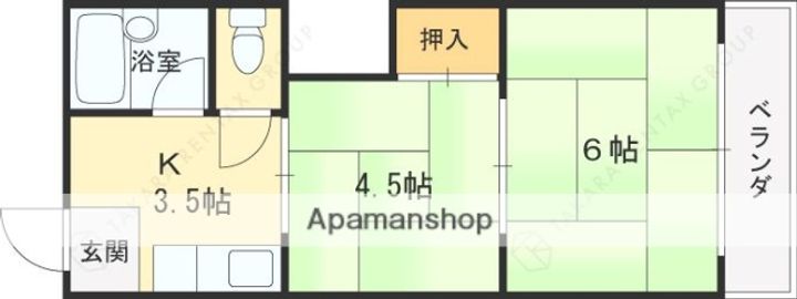 ハイツ北之町B棟の間取り