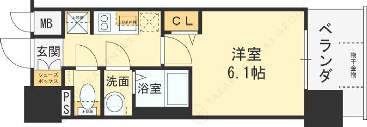 プレサンス緑橋ソレアスの間取り