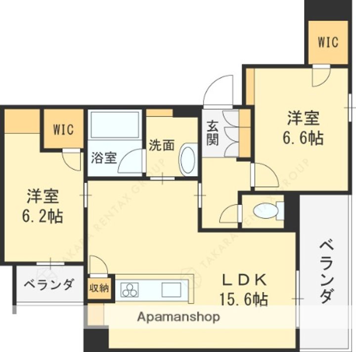 大阪府高槻市南芥川町の賃貸マンションの間取り