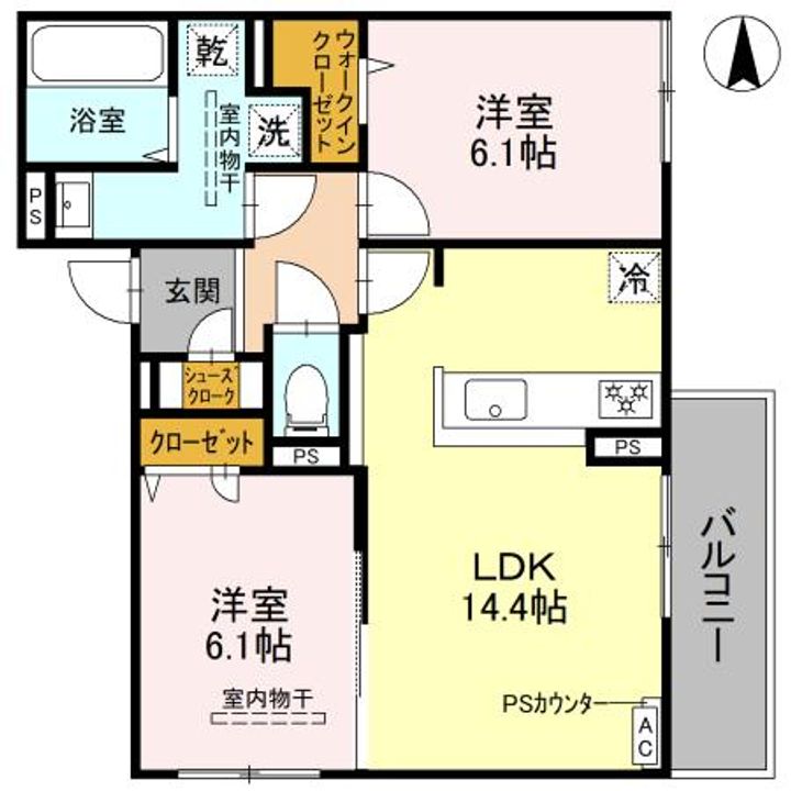D-residence下田部A棟の間取り