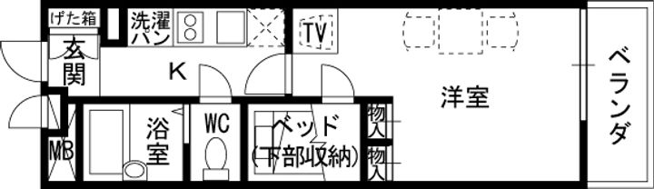 レオパレスセジュール高槻の間取り