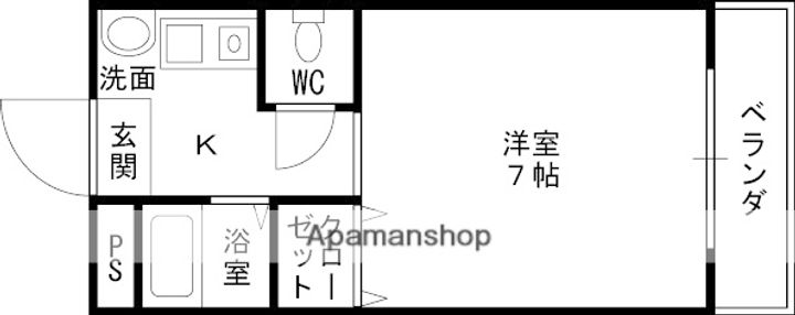 大阪府高槻市大畑町の賃貸マンションの間取り