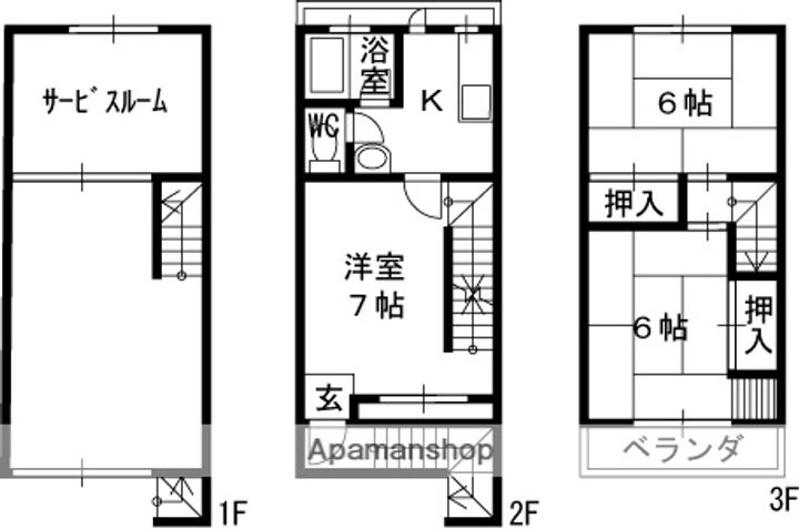 大阪府高槻市如是町(一戸建)の賃貸物件の間取り