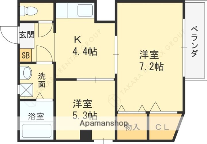 福田マンション201の間取り
