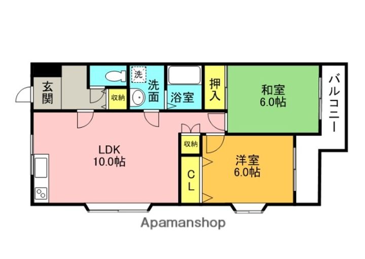 大阪府枚方市町楠葉1丁目の賃貸マンションの間取り