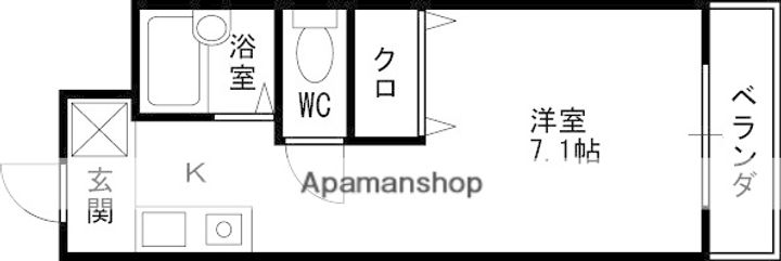 大阪府高槻市氷室町1丁目の賃貸マンションの間取り