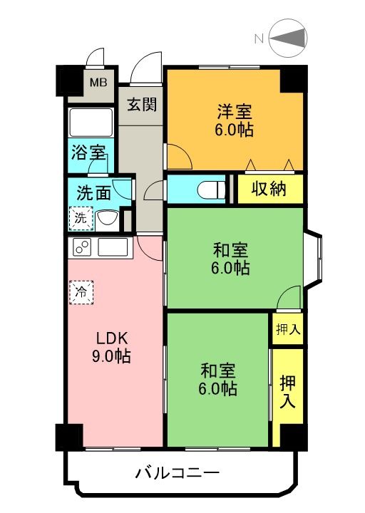 マンショングランメール402の間取り