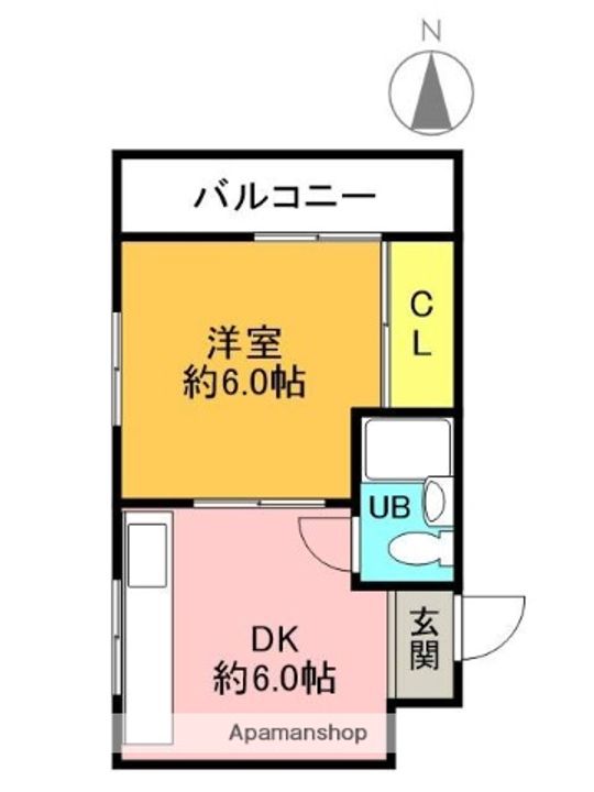 兵庫県西宮市松原町の賃貸マンションの間取り