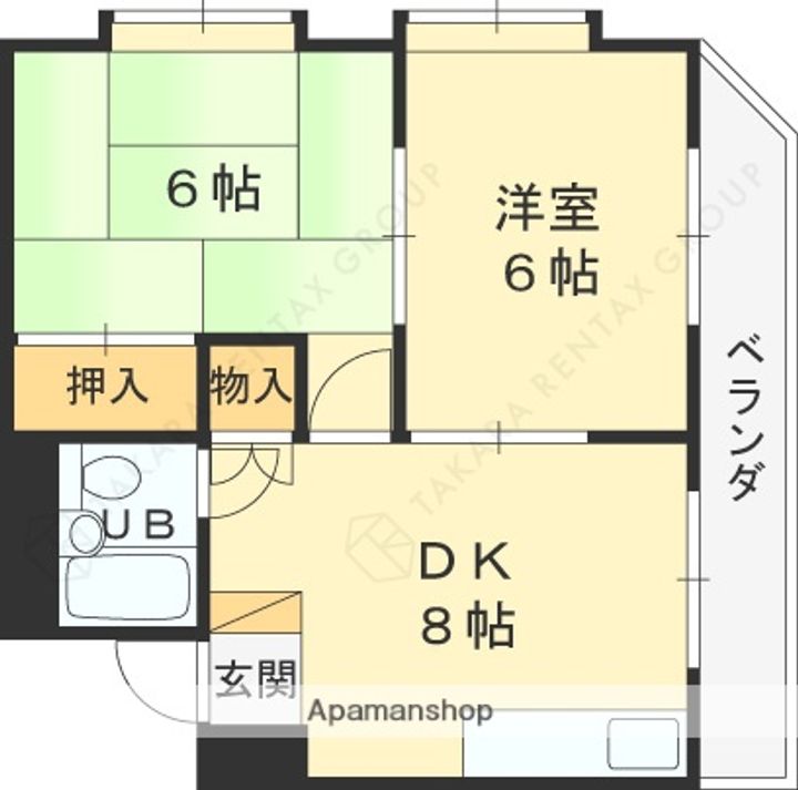 兵庫県西宮市松原町の賃貸マンションの間取り