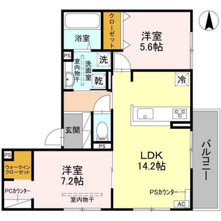 D-residence高槻市下田部Bの間取り