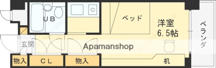大阪府高槻市天神町2丁目の賃貸マンション412の間取り