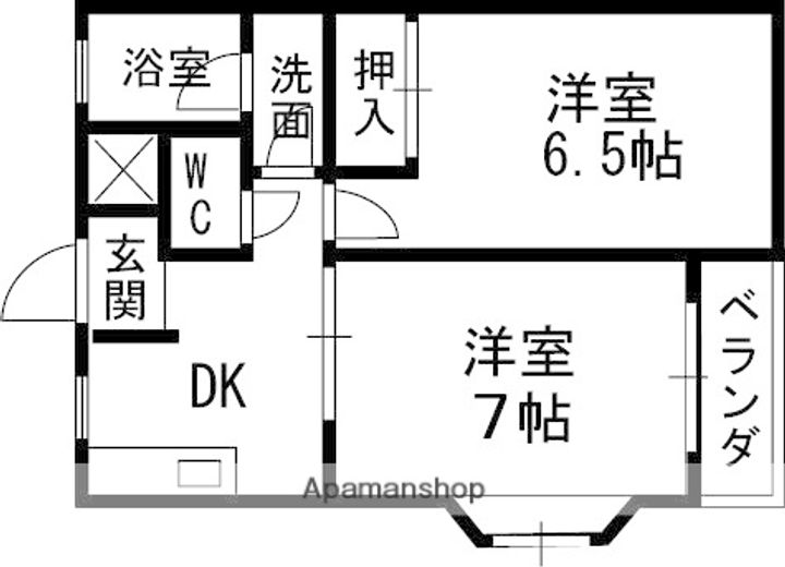 大阪府高槻市津之江町1丁目の賃貸マンションの間取り
