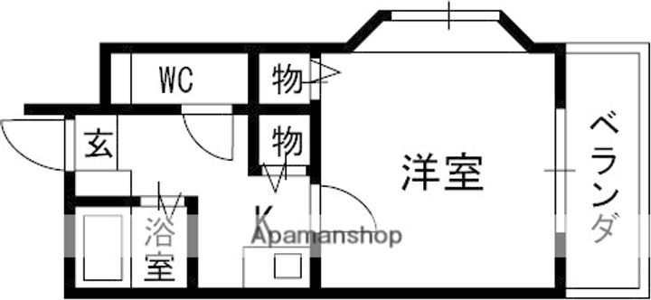 大阪府高槻市奈佐原2丁目の賃貸マンションの間取り