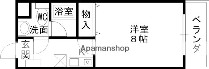 大阪府高槻市野見町の賃貸マンションの間取り