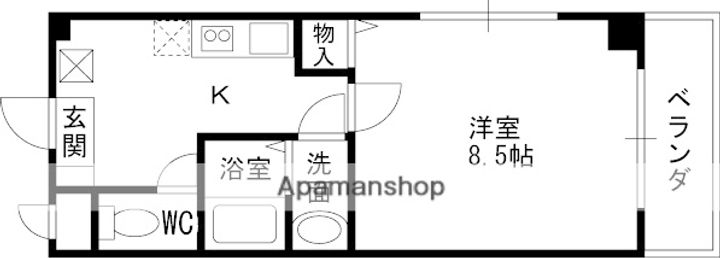 大阪府高槻市須賀町の賃貸マンションの間取り