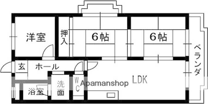 大阪府枚方市上島町の賃貸マンションの間取り
