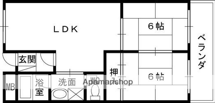 大阪府寝屋川市池田西町の賃貸マンションの間取り