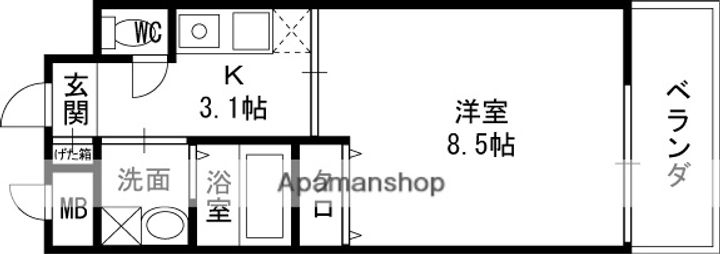 大阪府守口市梅園町の賃貸マンションの間取り