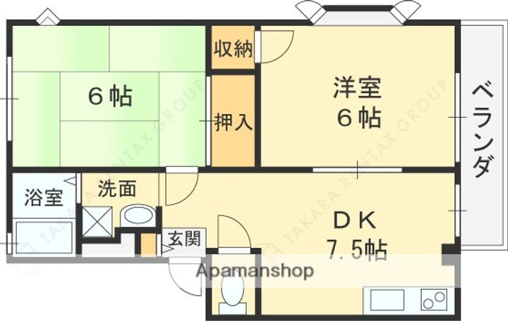 大阪府守口市八雲西町1丁目の賃貸マンションの間取り